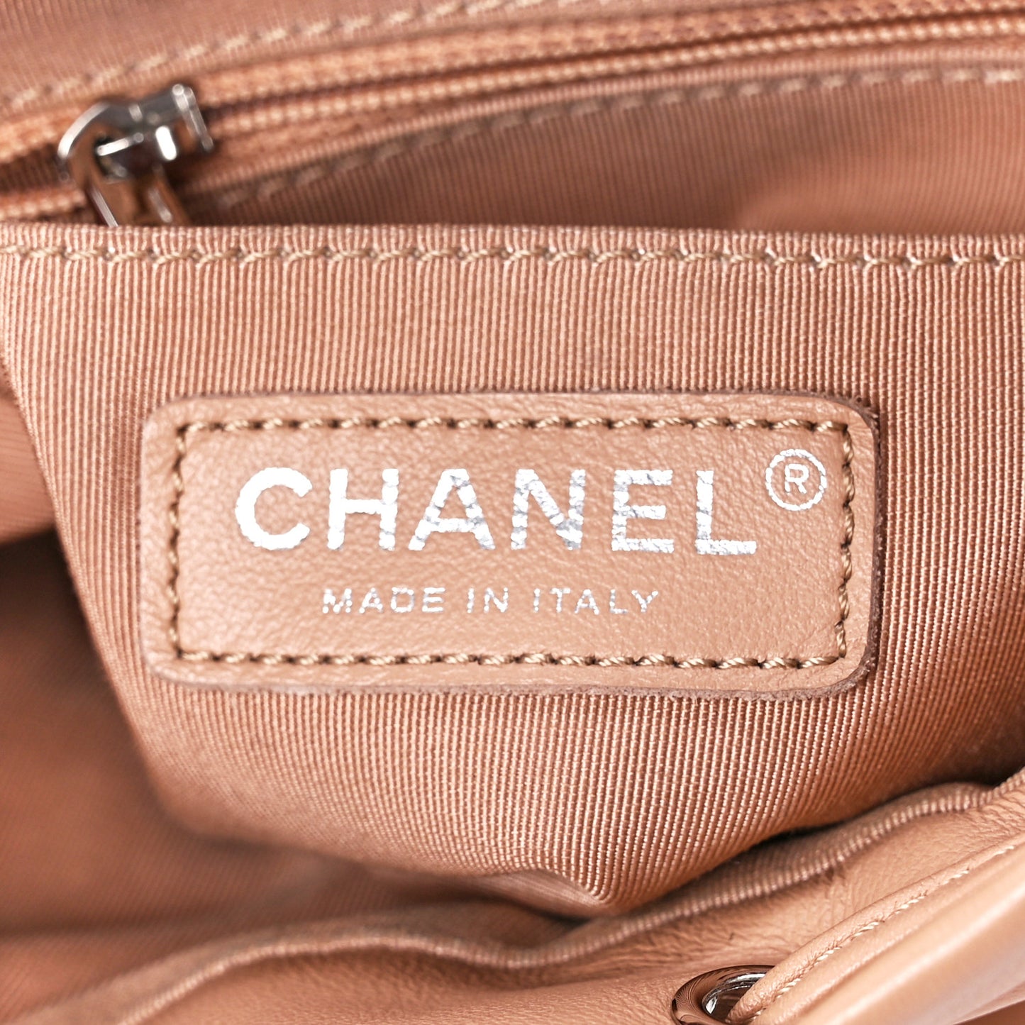 Calfskin Chevron Quilted Small Urban Spirit Backpack Beige