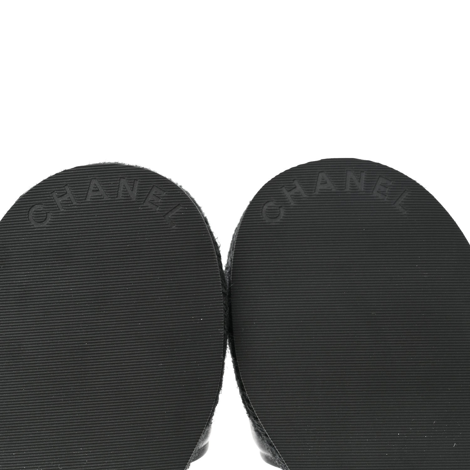 Chanel Lambskin Espadrille Mule Sandals 37 Black 7 of 8