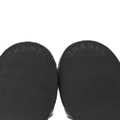 Chanel Lambskin Espadrille Mule Sandals 37 Black 7 of 8