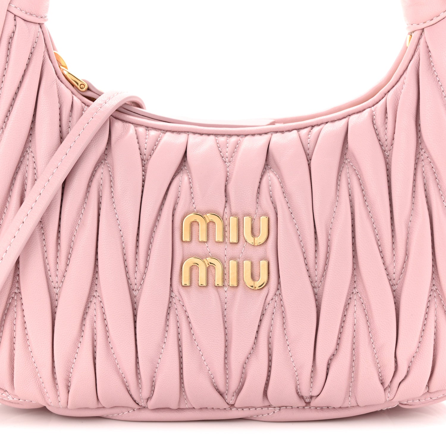Miu Miu Nappa Matelasse Small Wander Hobo Alabastro 8 of 10