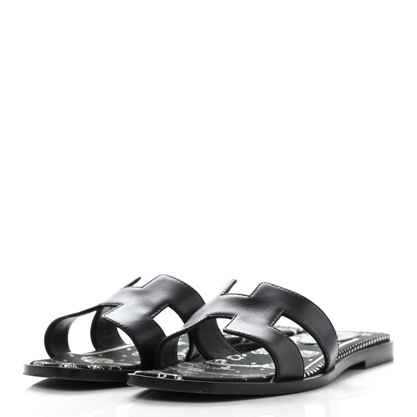 Box Cotton Canvas Printed Les Cles Bandana Oran Sandals 36 Black