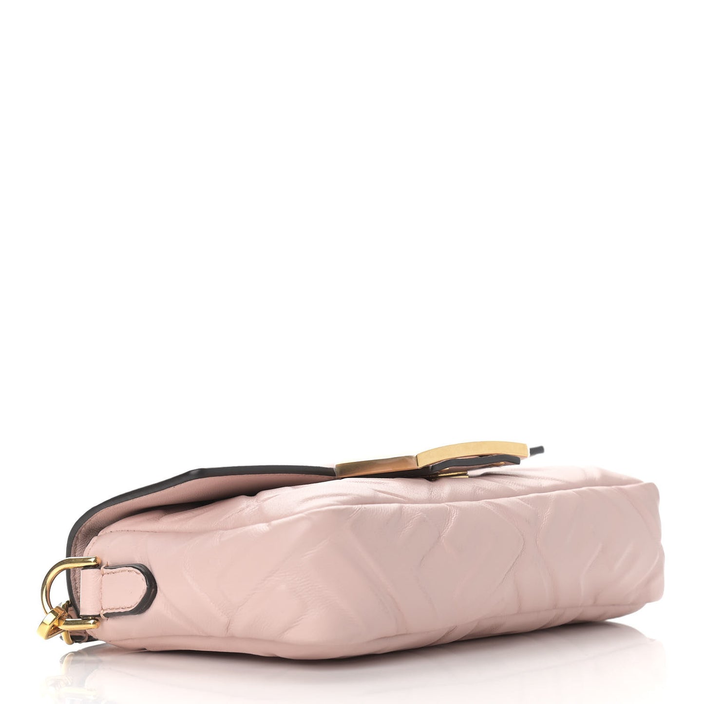 Nappa FF 1974 Embossed Mini Baguette Rosa Quarzo