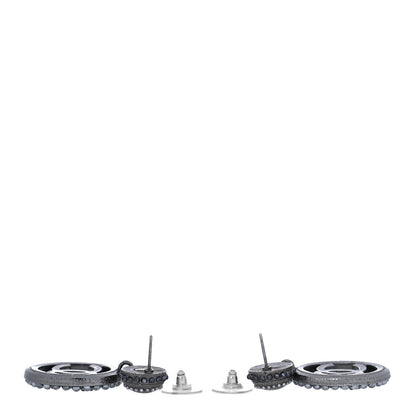 Chanel Ruthenium Beaded CC Drop Earrings Dark Grey 3 of 5