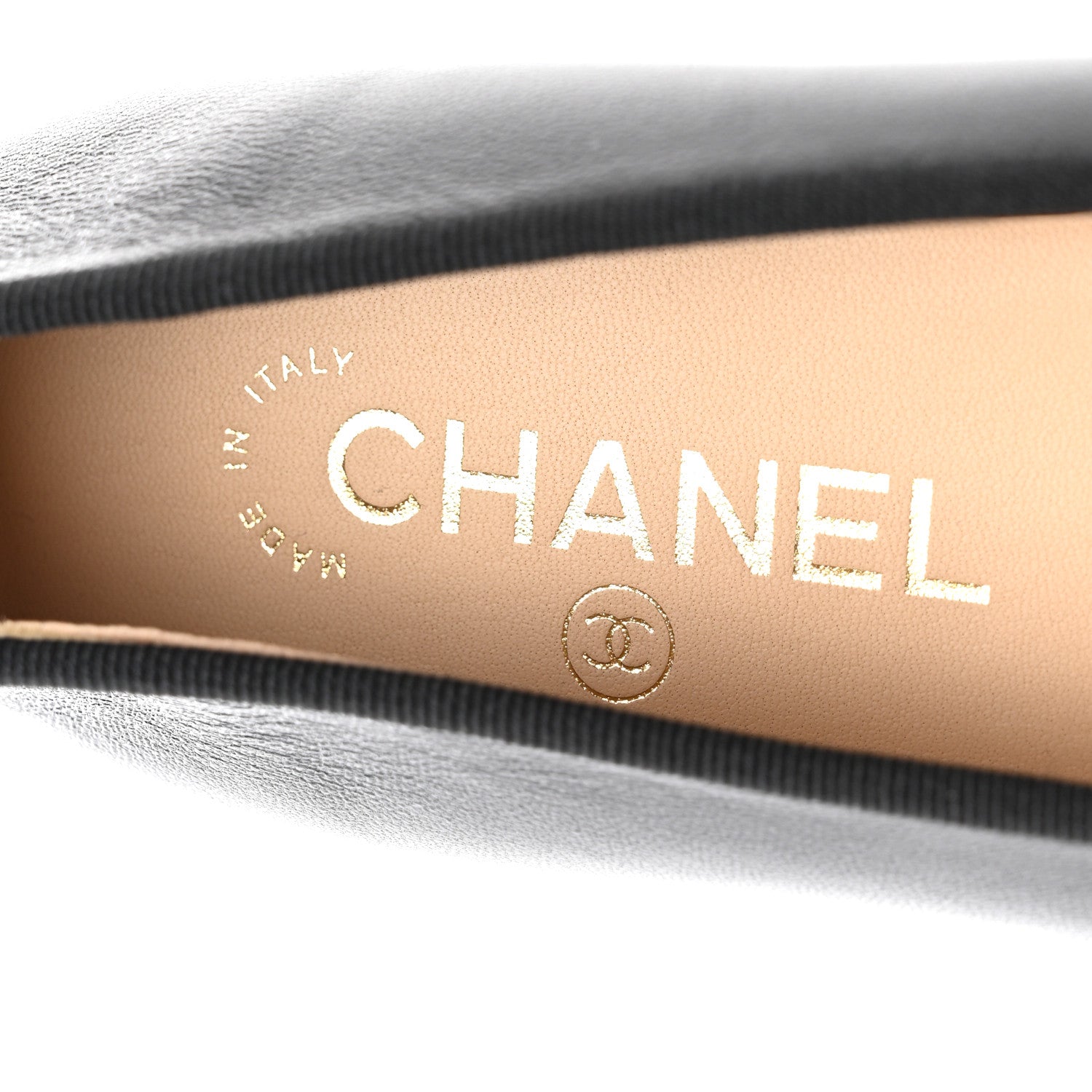 Chanel Lambskin Patent Cap Toe Ballerina Flats 37.5 Black 7 of 9