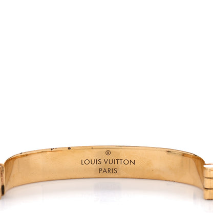 Louis Vuitton Brass Monogram Nanogram Cuff S Gold 4 of 8