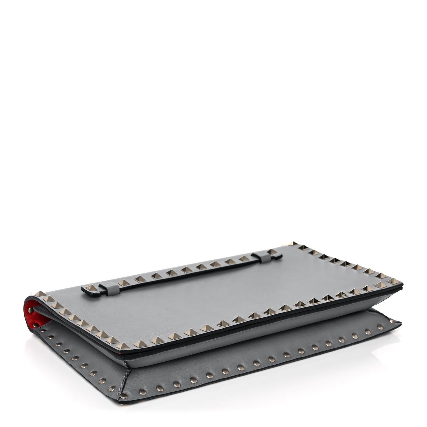 Nappa Rockstud Wristlet Clutch Light Stone