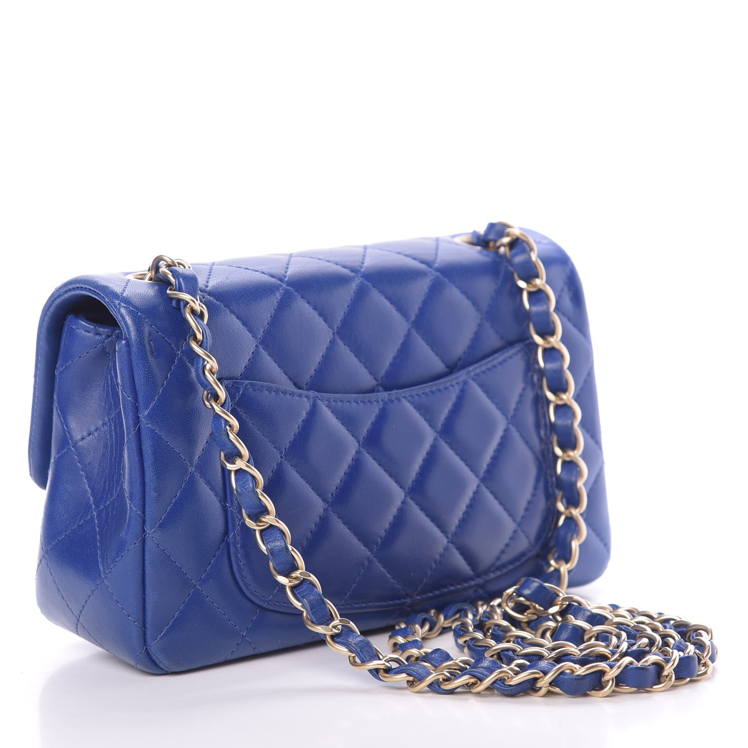 Chanel Lambskin Quilted Mini Rectangular Flap Royal Blue 3 of 11