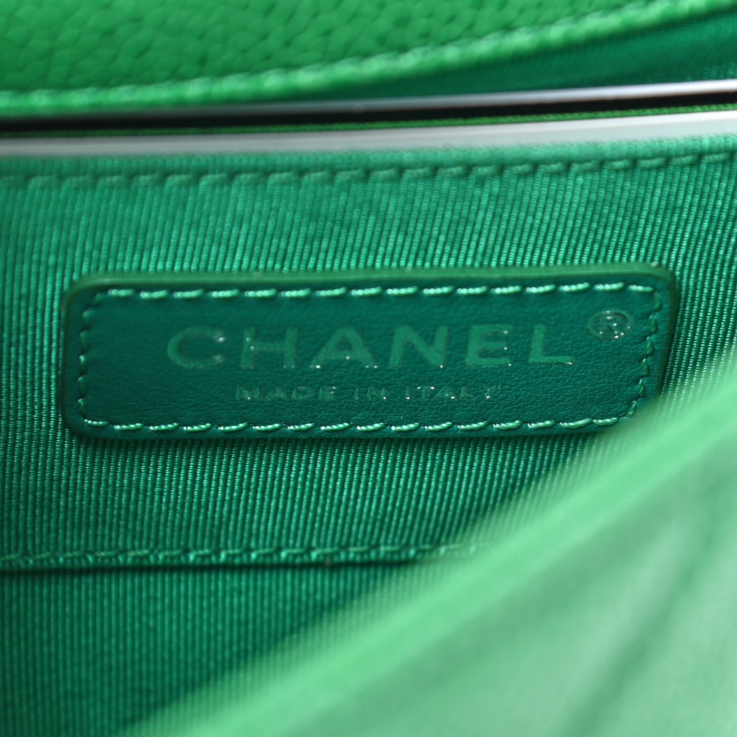 Caviar Quilted Mini Incognito Square Flap Green