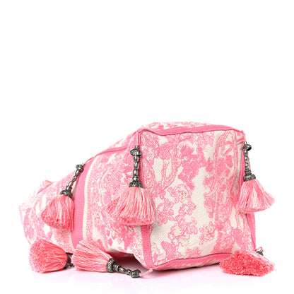 Christian Dior Canvas Reverse Embroidered Toile De Jouy D-Bubble Bucket Bag Peony Pink 4 of 12