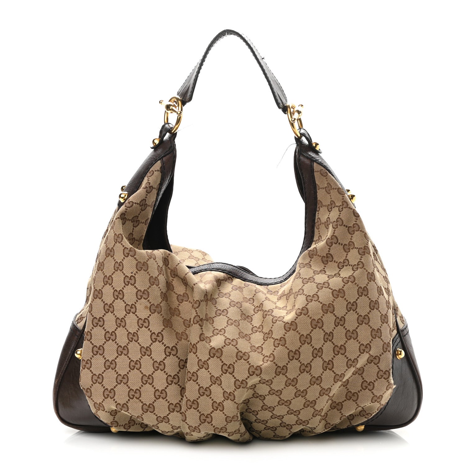 Gucci Monogram Large Jockey Hobo Dark Brown 1 of 19