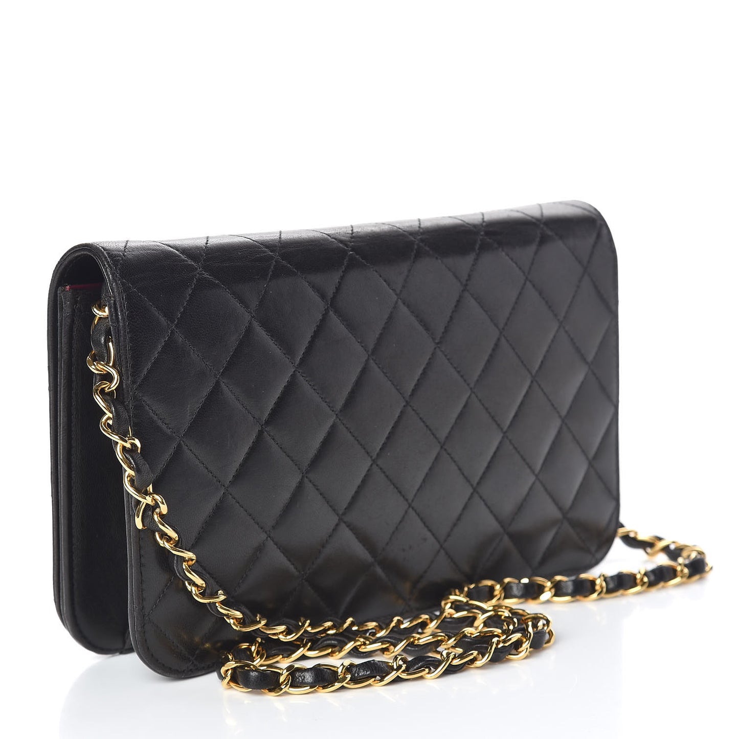 Lambskin Quilted Small Single Flap Black