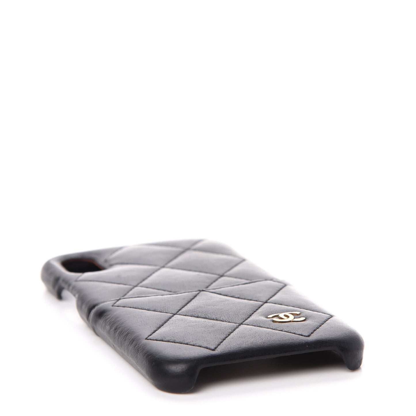 Lambskin Quilted iPhone X Case Black