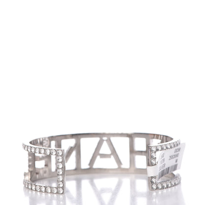 Chanel Crystal Logo Cuff M Silver 3 of 4