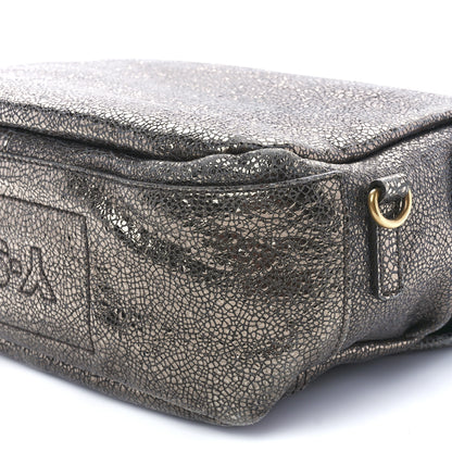 Saint Laurent Metallic Calfskin Besace Shoulder Bag Volcano Silver 11 of 11