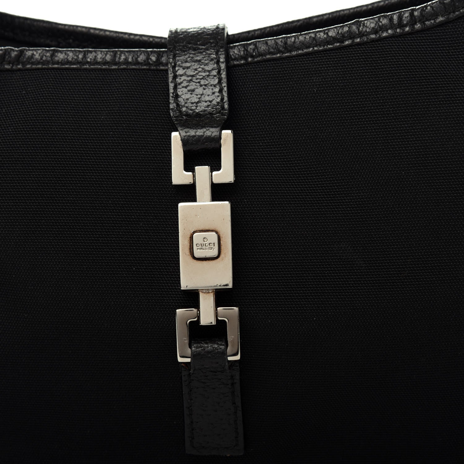 Gucci Canvas Calfskin Small Jackie O Hobo Black 10 of 10