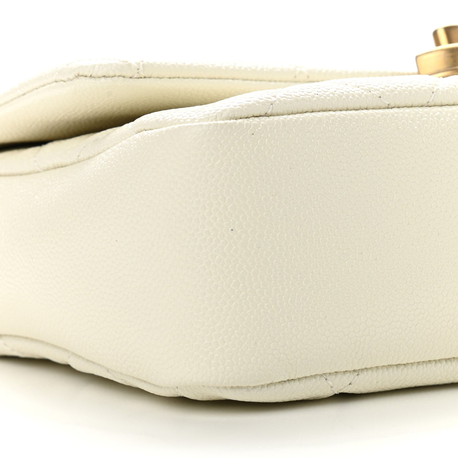 Chanel Shiny Caviar Quilted Small Chain Melody Flap White 8 of 9