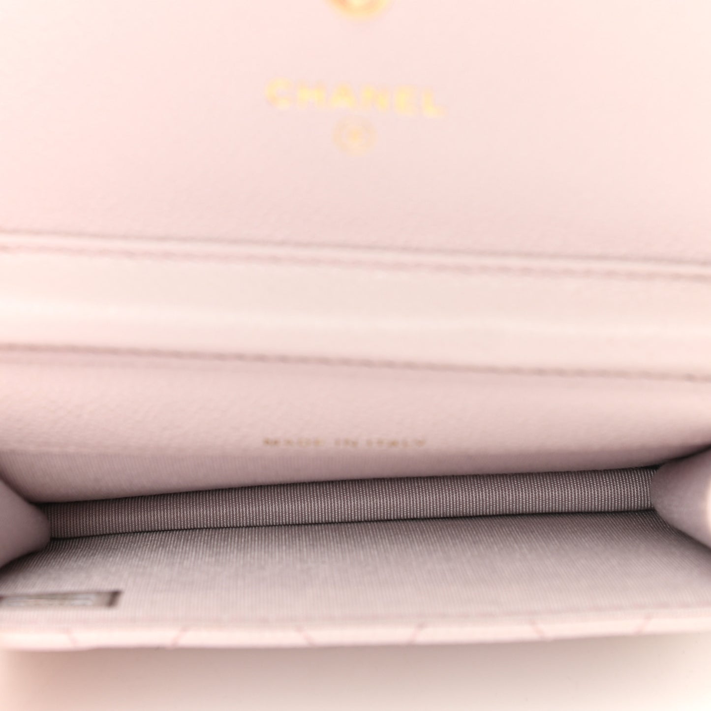 Caviar Quilted Miss Coco Clutch With Chain Light Purple
