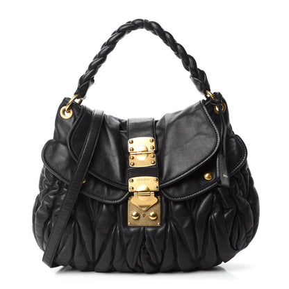 Miu Miu Nappa Matelasse Coffer Hobo Black 1 of 11