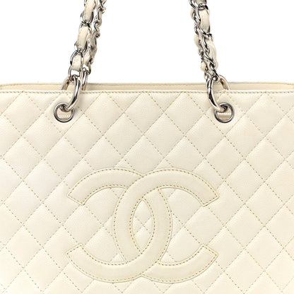 Chanel Caviar Quilted Grand Shopping Tote GST White 8 of 13