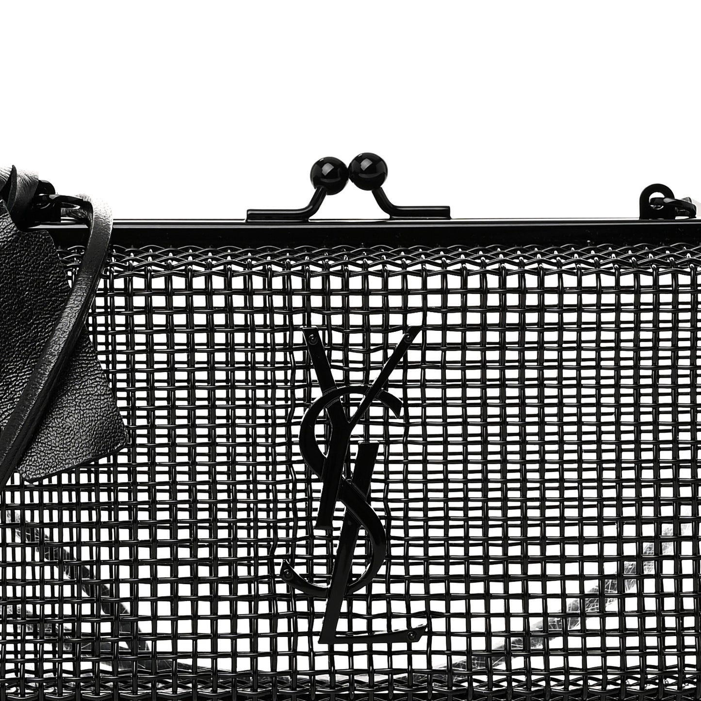 Brass Lambskin Monogram Cassandre Cage Bag Black