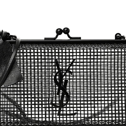 Saint Laurent Brass Lambskin Monogram Cassandre Cage Bag Black 8 of 10