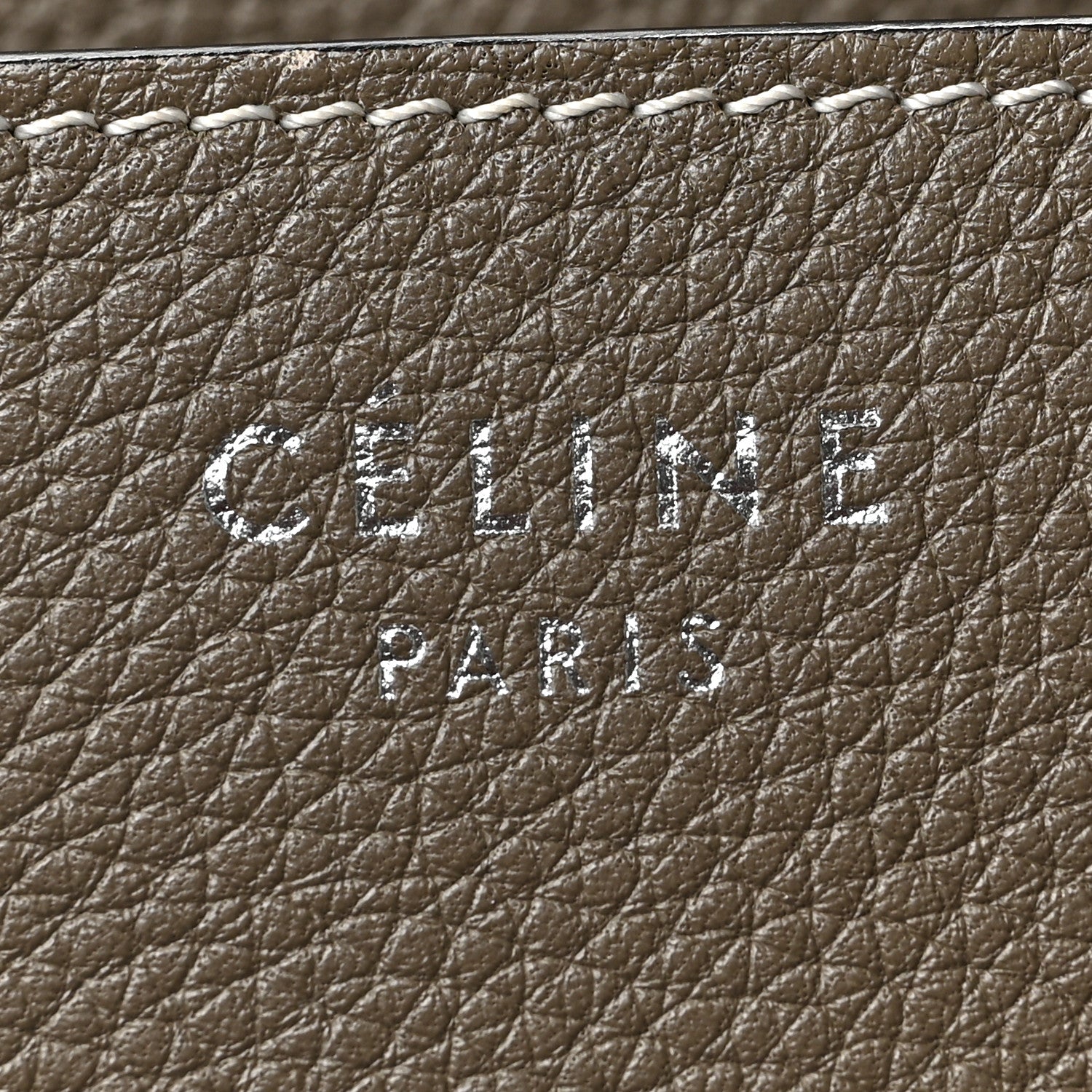 Celine Drummed Calfskin Micro Luggage Souris 7 of 9