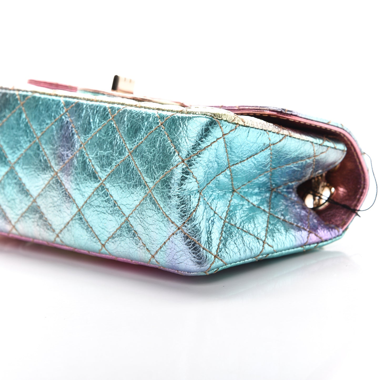 Metallic Goatskin Quilted Mini 2.55 Reissue Flap Multicolor