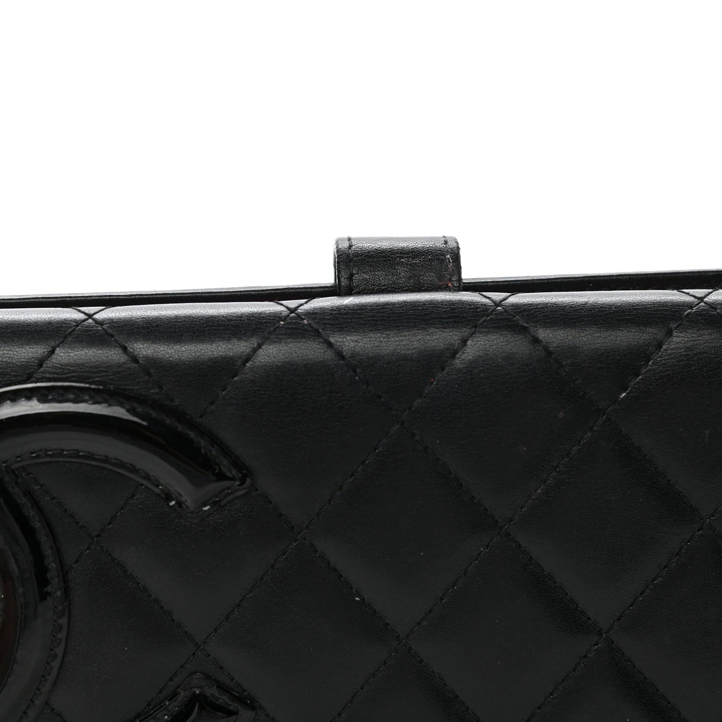 Calfskin Quilted Cambon Long Double Wallet Black