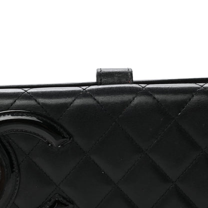 Chanel Calfskin Quilted Cambon Long Double Wallet Black 10 of 12