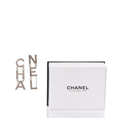 Chanel Metal Cha-Nel Logo Drop Earrings Gold 5 of 5