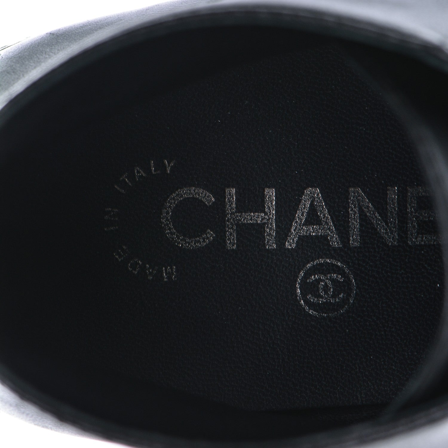 Chanel Calfskin CC Cap Toe High Top Sneaker Boot 39 Black 7 of 7