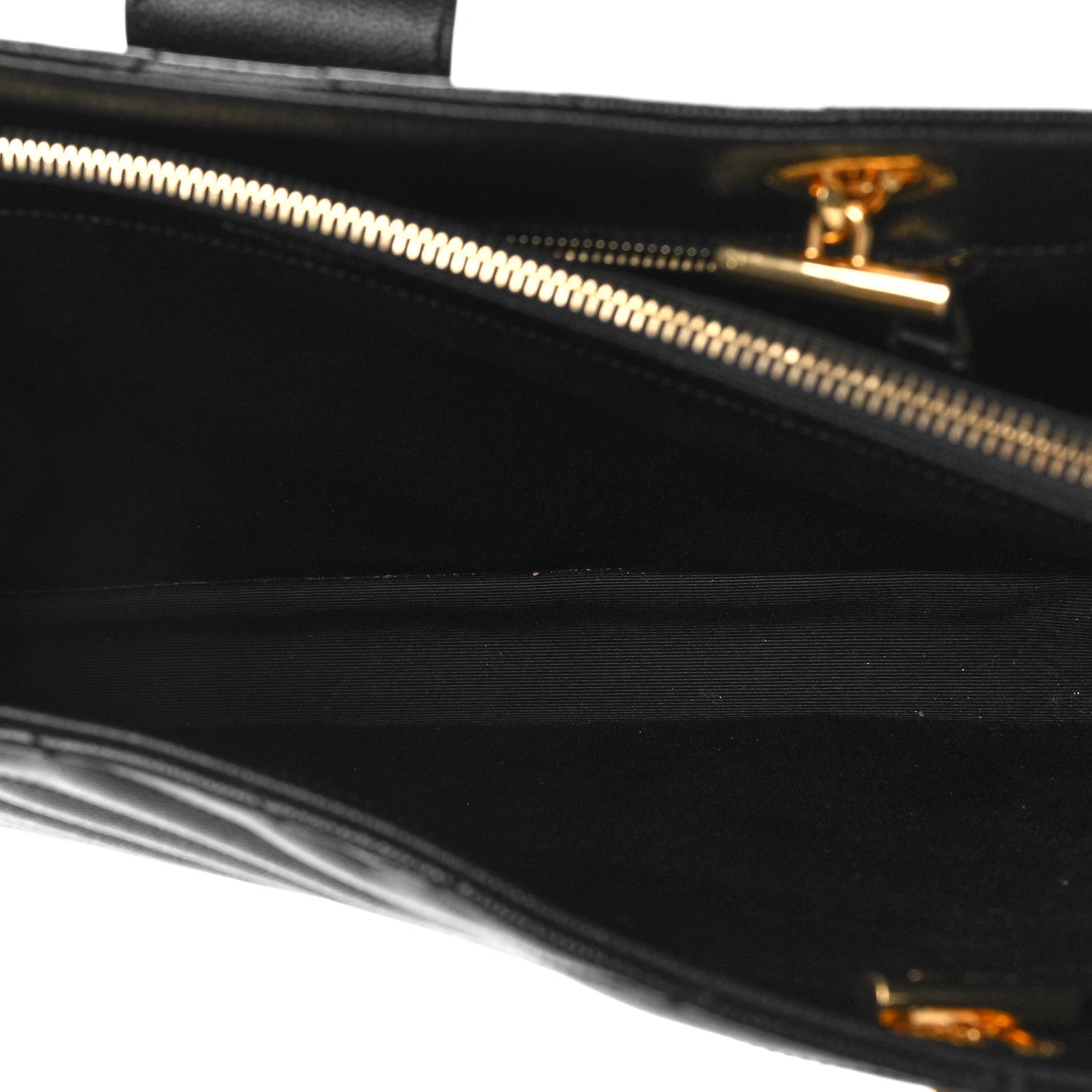 Saint Laurent Grain De Poudre Matelasse Chevron Monogram Shopping Bag Black 12 of 12