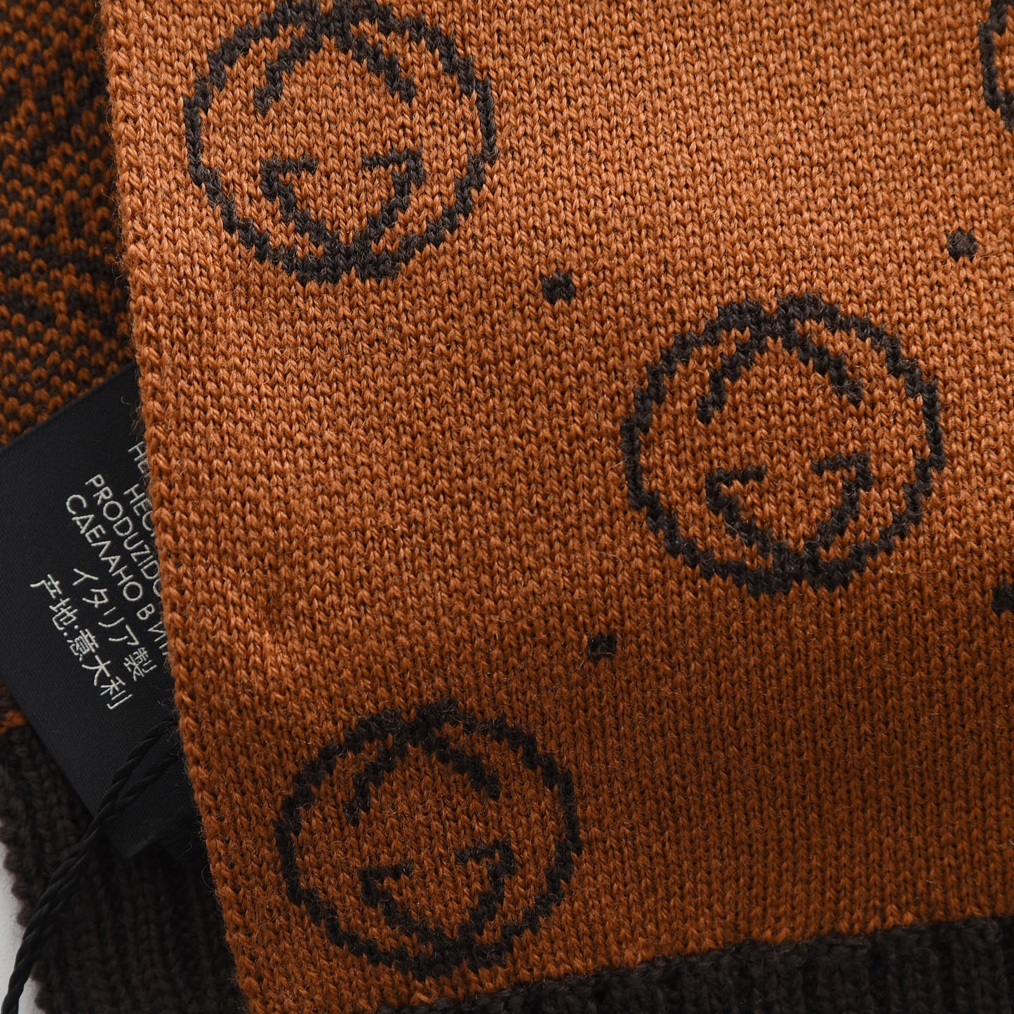 X DAPPER DAN Wool GG Micro Monogram Scarf Brown