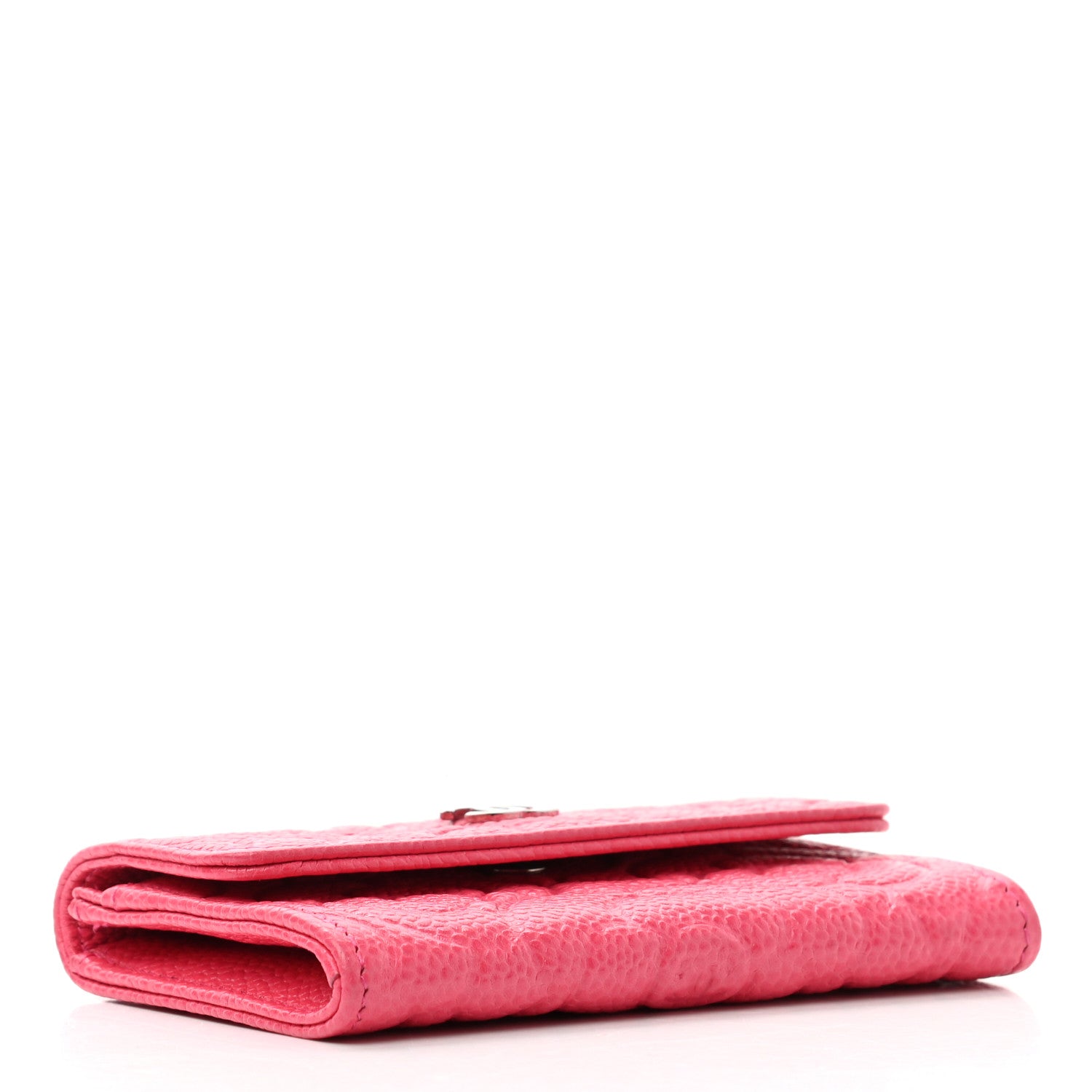Chanel Caviar Camellia Embossed Card Holder Wallet Pink 4 of 8
