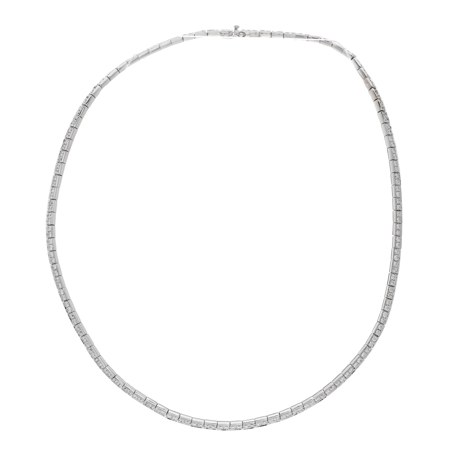 18K White Gold Diamond Link Choker Necklace