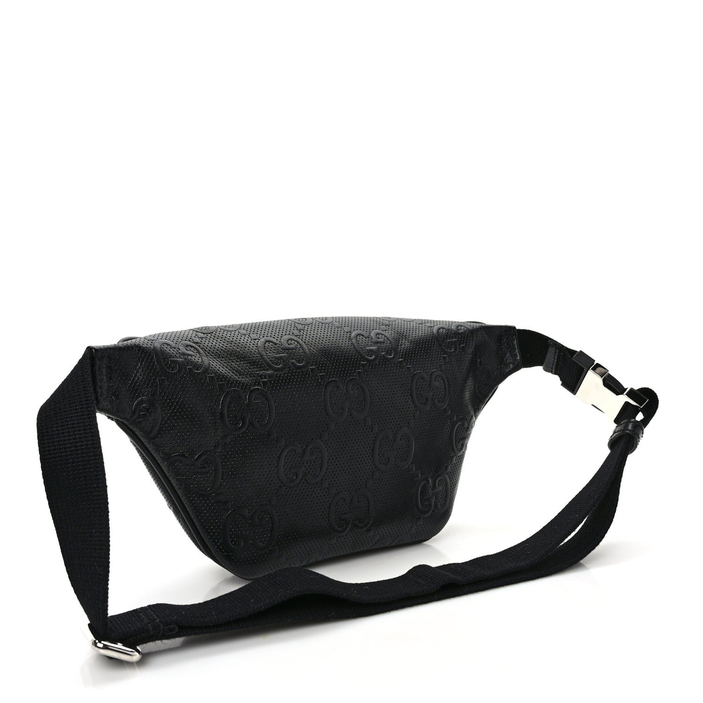 Calfskin GG Tennis Embossed Belt Bag Black