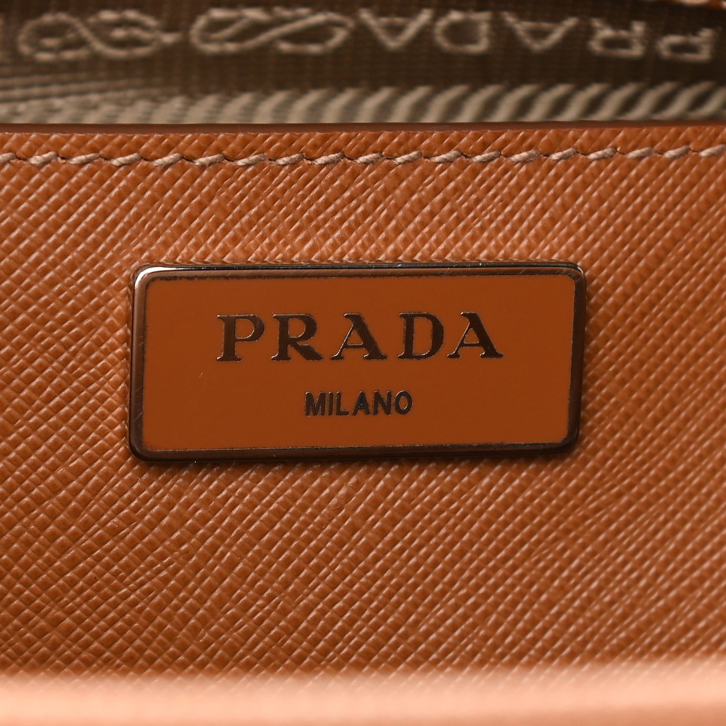 Saffiano Lux Double Handle Shopping Tote Caramel