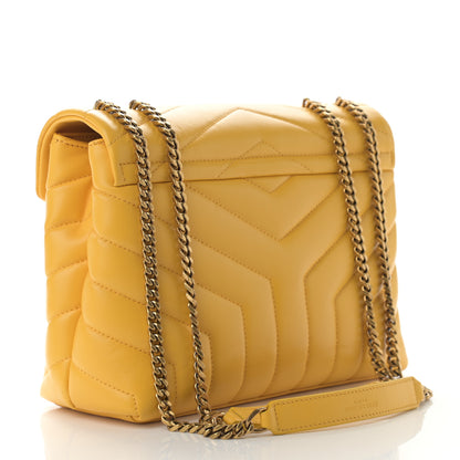 Saint Laurent Calfskin Y Quilted Monogram Small Loulou Chain Satchel Sunflower 3 of 9