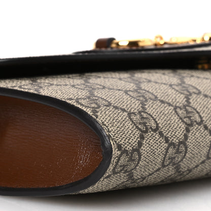 Gucci GG Supreme Monogram Azalea Calfskin Web Small Horsebit 1955 Crossbody Bag Beige Ebony Brown Sugar 9 of 11