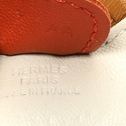 Hermes Milo Lambskin Grigri Rodeo Horse Bag Charm PM Craie Sesame Cornaline 3 of 4