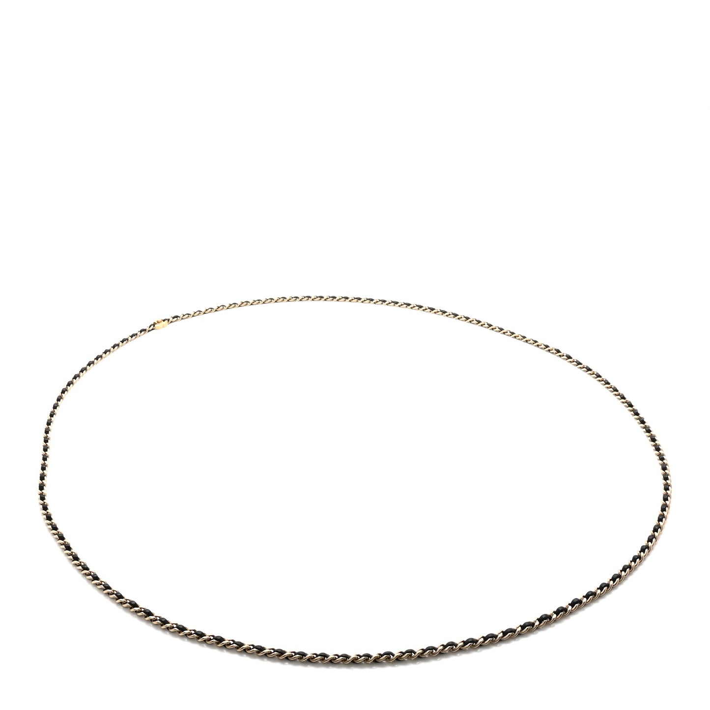 Lambskin CC Turnlock Chain Belt Black