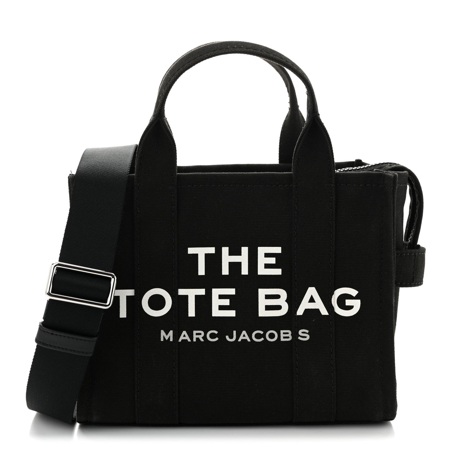 Cotton Canvas Small The Traveler Tote Bag Black