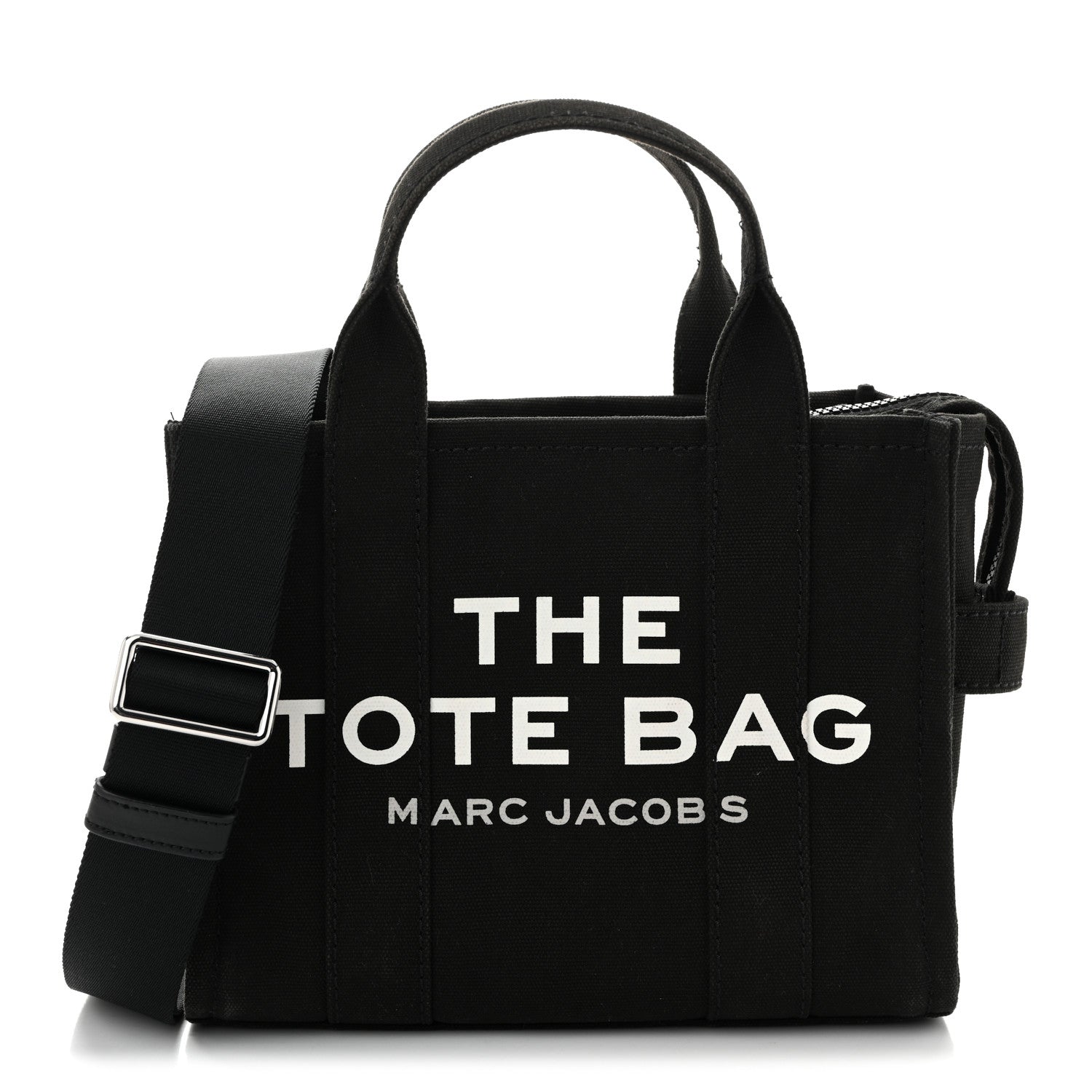 Marc Jacobs Cotton Canvas Small The Traveler Tote Bag Black 1 of 11