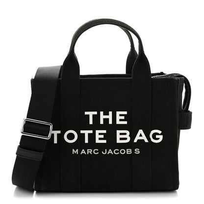 Marc Jacobs Cotton Canvas Small The Traveler Tote Bag Black 1 of 11