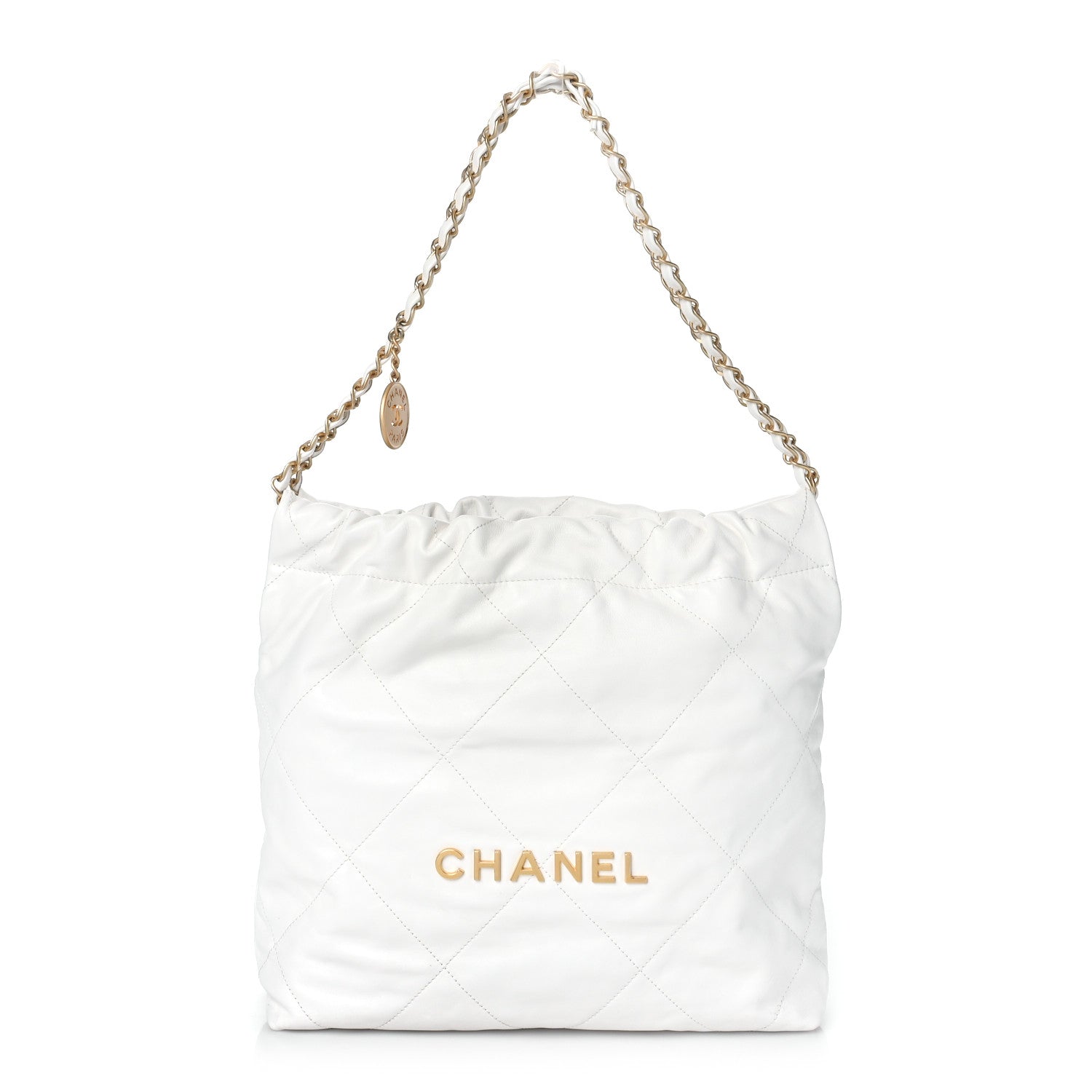 Chanel Shiny Calfskin Quilted Small Chanel 22 White 2 of 9