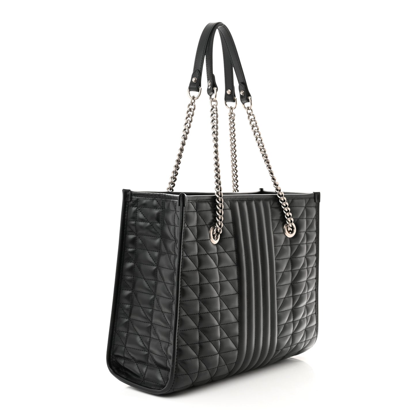 Calfskin Matelasse Aria Medium GG Marmont Shoulder Tote Black