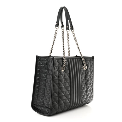 Gucci Calfskin Matelasse Aria Medium GG Marmont Shoulder Tote Black 3 of 11