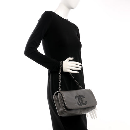 Chanel Lambskin Studded CC East West Flap Grey 2 of 8