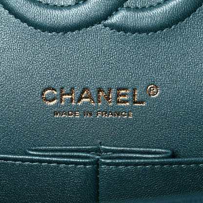 Chanel Iridescent Caviar Quilted Medium Double Flap Green 6 of 10