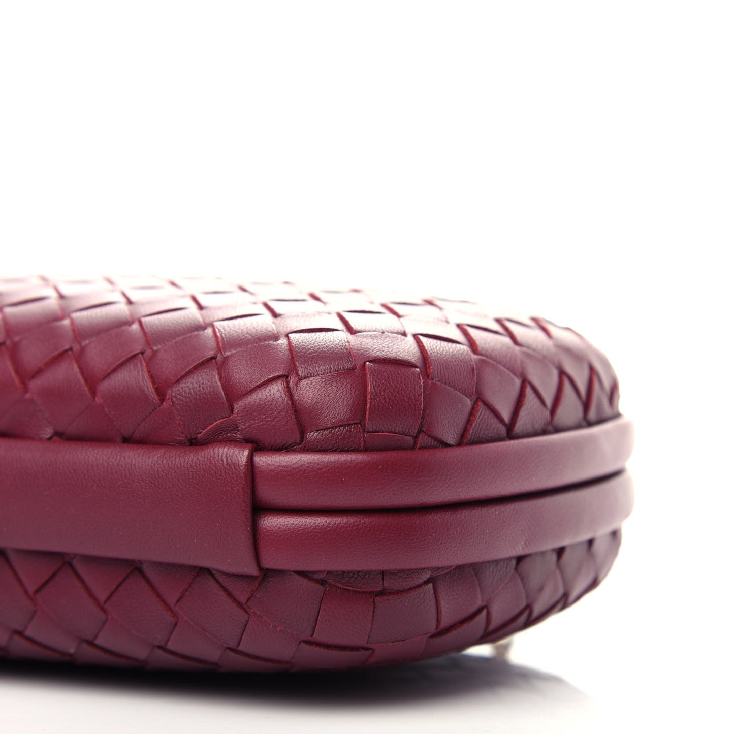 Nappa Intrecciato Chain Knot Clutch Bordeaux